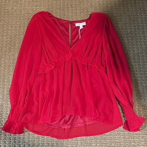 Red dress top, size large